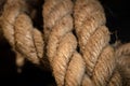 Abstract composition, texture details of thick and strong rope isolated on blurred background Royalty Free Stock Photo