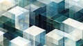 Abstract composition of translucent cubes in varying shades of blue and white Royalty Free Stock Photo