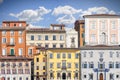 Abstract composition of typical old Italian buildings Italy - Pisa - concept image watercolor effect Royalty Free Stock Photo