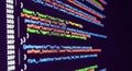 Abstract computer code displayed on screen with colorful syntax highlighting digital abstract Royalty Free Stock Photo
