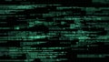 Abstract computer code running technology digital cyberspace. Programming code moving on a black screen background. 3d rendering Royalty Free Stock Photo