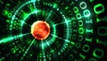 Abstract computer data background matrix binary code, data stream, abstract firewall. Hacking computer system, database, internet Royalty Free Stock Photo