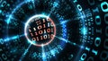 Abstract computer data background programming binary code, data stream, abstract firewall. Hacking computer system, database Royalty Free Stock Photo