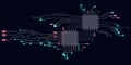 Abstract computer microprocessor circuit board Royalty Free Stock Photo