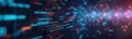 Abstract computer screen displays complex programming code. Colorful lines of code represent computer system. Dynamic digital Royalty Free Stock Photo