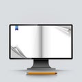 Abstract computer screen empty curled pages vector