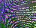 Abstract computer script about big data and blockchain database. Coding hacker concept. Computing, cyberspace , future and Royalty Free Stock Photo