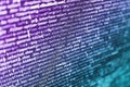 Abstract computer script about big data and blockchain database. Developer software programming code. Minificated web development Royalty Free Stock Photo