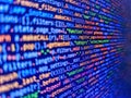 Abstract computer script about big data and blockchain database. Developer software programming code. Developer working on source Royalty Free Stock Photo