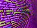 Abstract computer script about big data and blockchain database. Developer software programming code. Developer working on source Royalty Free Stock Photo