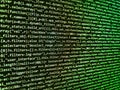 Abstract computer script about big data and blockchain database. Developing programming and coding technologies. HTML5 concept Royalty Free Stock Photo