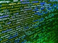 Abstract computer script about big data and blockchain database. Python programming developer code. Data bits computer bits, Royalty Free Stock Photo