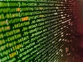 Abstract computer script  code. Modern technologies, web cascading design. Programming, webdesign HTML printed code. Computer Royalty Free Stock Photo