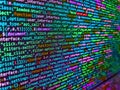 Abstract computer script  code. Programming Coding with editor colorful themes. Front-end applications in the color concept. Web Royalty Free Stock Photo