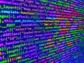 Abstract computer script  code. Programming code abstract screen of software developer. Data encryption security code on a Royalty Free Stock Photo
