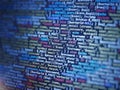 Abstract computer script code. Programming code screen of software developer. Royalty Free Stock Photo