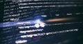 Abstract computer script code. Programming code screen of software developer. Software Programming Work Time Royalty Free Stock Photo
