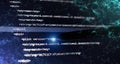 Abstract computer script code. Programming code screen of software developer. Software Programming Work Time Royalty Free Stock Photo