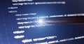 Abstract computer script code. Programming code screen of software developer. Software Programming Work Time Royalty Free Stock Photo