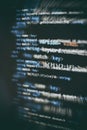Abstract computer script code. Programming code screen of software developer. Software Programming Work Time. Code text written Royalty Free Stock Photo