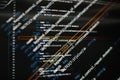 Abstract computer script code. Programming code screen of software developer. Software Programming Work Time. Code text written Royalty Free Stock Photo