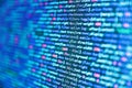 Abstract computer script  code. Web programming and bracket technology background. Writing programming code on laptop. Css3 code Royalty Free Stock Photo