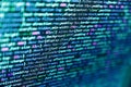 Abstract computer script source code. Web abstract programming and created virus on laptop screen. Information technology website Royalty Free Stock Photo