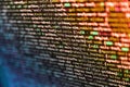 Abstract computer script source code. Web abstract programming and created virus on laptop screen. Information technology website Royalty Free Stock Photo