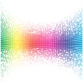 Abstract concave rainbow mosaic