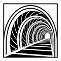 abstract concentric arches silhouette Royalty Free Stock Photo