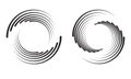 Abstract concentric circle. Segmented circles with rotation