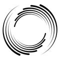 Abstract concentric circle. Spiral, swirl, twirl element. Circular and radial lines volute, helix. Segmented circle with rotation Royalty Free Stock Photo