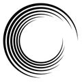 Abstract concentric circle. Spiral, swirl, twirl element. Circular and radial lines volute, helix. Segmented circle with rotation Royalty Free Stock Photo