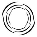 Abstract concentric circle. Spiral, swirl, twirl element. Circular and radial lines volute, helix. Segmented circle with rotation Royalty Free Stock Photo