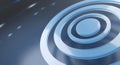 Abstract concentric circles, blue and silver tones, modern digital background. Royalty Free Stock Photo