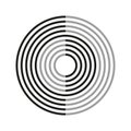 Abstract Concentric Circles. Geometric Vector Pattern. Modern Minimalist Art. Optical Illusion Design.