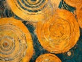 Abstract Concentric Circles in Orange and Teal Royalty Free Stock Photo