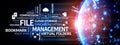Abstract Concept of Data Management and File Storage with Cloud Server, Virtual Folders, and Metadata for Efficient Royalty Free Stock Photo