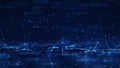 Abstract concept of digital technology and online cybersecurity data protection. polygon internet network connection with dark