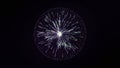 Abstract concept of electric power. Animation. Beautiful abstract lightning and bright light in energy ball with zippers