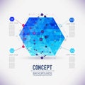 Abstract concept geometric lattice, the scope of molecules, in the hexagon Royalty Free Stock Photo