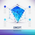 Abstract concept geometric lattice, the scope of molecules, in the hexagon. Royalty Free Stock Photo