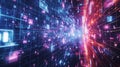 Digital Data Stream Explosion Royalty Free Stock Photo