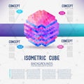 Abstract concept isometric cube Royalty Free Stock Photo