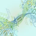 Abstract conceptual classic musical background with note