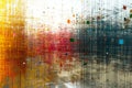 Abstract Conceptual Data Structure Artwork with Bright Colors and Geometric Patterns