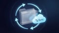Abstract Conceptual Synchronization Folder Data Cloud Storage Connection Illustration. Generative AI Royalty Free Stock Photo