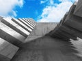 Abstract concrete architecture on cloud sky background Royalty Free Stock Photo