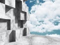 Abstract Concrete Architecture Construction on Sky Background Royalty Free Stock Photo