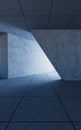 Abstract concrete buildings with open background, 3d rendering